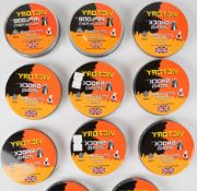 Eleven tins of 500 Victory Shock (Round) and Implode (Hollow Point) .177 4.5mm air rifle pellets.