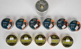 Sixteen sealed tins of H&N Baracuda 8 .177 4.5mm 0.55g, H&N Baracuda Hunter .177 4.5mm 0.68g, Air