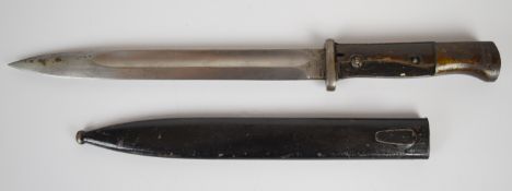 German 84/98 pattern bayonet with flash guard, maker's mark J. A Henckels to ricasso, a 25cm