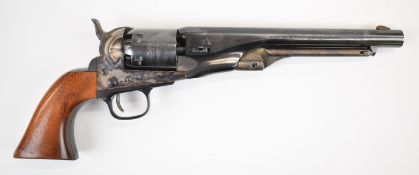 Henry Krank Pudsey .36 six shot single action percussion revolver with engraved scenes of ships to