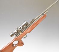 SMK TH78D .22 bolt-action  CO2 air rifle with thumb-hole grip, raised cheek piece, adjustable sights