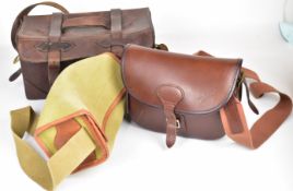 Three shotgun cartridge bags comprising a loader's bag to hold 250 shotgun cartridges, a John