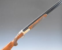 Franchi Harrier De Luxe 12 bore over under ejector shotgun with gold engraved scenes of birds to the