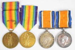 Two WWI South Africa medal pairs each comprising War Medal and Victory Medal, the first named to Pte