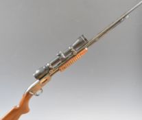 Winchester Model 61 .22 pump-action rifle with semi-pistol grip, Webley 4x32 scope, sound