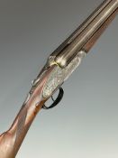 Victor Sarasquetta 12 bore assisted-opening side by side ejector shotgun with named and engraved