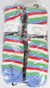 Twenty-four pairs of Pennine Striped Knee High Soft Cotton socks, all sizes 4-7 and unused in