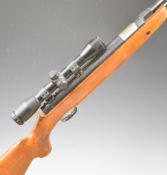 Weihrauch HW77K .22 under-lever air rifle with adjustable trigger, chequered semi-pistol grip,