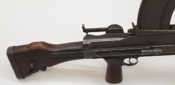 Deactivated British Bren Mk.I .303 light machine gun stamped 'A.S.R.' to the left side of the