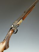 English .300 hammer action rook & rabbit rifle with side thumb lever, chequered semi-pistol grip and