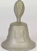 British WW2 RAF Benevolent Fund victory bell with profiles of Churchill, Roosevelt and Stalin