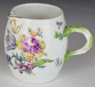 Meissen 18thC mustard pot with floral decoration (no lid)