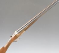 Italian No. 4 12 bore side by side shotgun with engraved locks, underside, trigger guard, top plate,