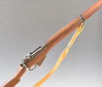 Deactivated Lee-Enfield No.4 Mk.2 .303 sniper rifle with adjustable pop-up ladder sights, storage