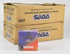 Four hundred 16 bore SAGA 28g 6 shot shotgun cartridges, all in original boxes. PLEASE NOTE THAT A