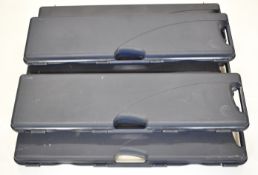 Five Beretta shotgun cases, all with fitted interiors for an over and under shotgun, some with