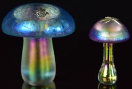 John Ditchfield for Glasform iridescent glass paperweight in the form of a mushroom or toadstool
