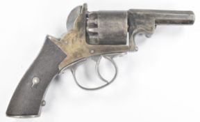 Bentley style five-shot semi-hammerless percussion revolver with chequered grips and 2.75 inch