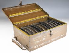 Twelve Bren Mk.1 machine gun magazines, in original fitted metal case marked 'Box Magazines Bren .