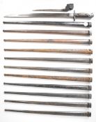 British 1907 pattern bayonet by Sanderson with some good stamps to ricasso, wooden grips and a