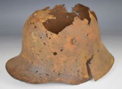 German WW1 Western Front souvenir steel helmet in relic condition