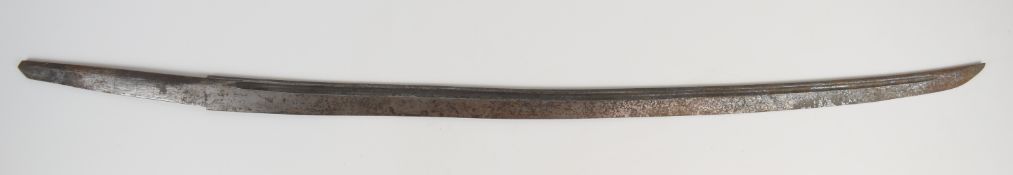 Japanese Samurai slightly curved and fullered 90cm blade only. PLEASE NOTE:- Before bidding please