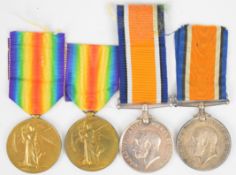 Two WW1 South Africa medal pairs each comprising War Medal and Victory Medal the first named to