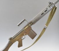 Deactivated British L1A1 7.62mm self-loading rifle (SLR) with composite stock, pistol grip and