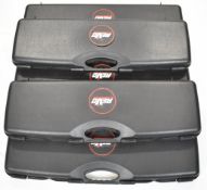 Five Revo shotgun carry cases, all with fitted interiors for an over and under shotgun, each 82cm