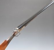 Army & Navy 12 bore side by side hammer action shotgun with named and engraved locks, engraved