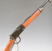 Henry Mare's Leg .22 Winchster style underlever-action carbine rifle with adjustable sights, belt