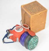 WW2 home front children's 'Mickey Mouse' gas mask and box