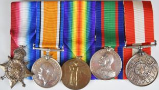 WW1 Royal Navy Volunteer Reserve medal group of five comprising 1914/1915 Star, War Medal and
