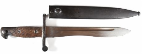 Spanish 1941 pattern Bolo bayonet with slatted wood grips, 6531 A to ricasso, a 24.5cm single