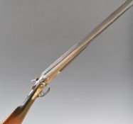 Deactivated T G Styles 12 bore side by side hammer action shotgun with chequered grip and forend,