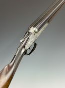 Cogswell & Harrison 12 bore side by side shotgun with engraved sidelock plates, trigger guard,