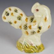 Whieldon / Staffordshire 19thC creamware hollow based figure of a chicken, H8cm