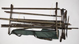 A collection of gunsmiths steel shotgun barrel choke reamers from .410 through to 4 bore.