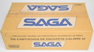 Two-hundred-and-fifty 20 bore Saga Trap 24 24g 7.5 shot shotgun cartridges, all in original boxes.