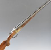 Deactivated Schmidt & Habernann Suhl Siemens Martin 16 bore side by side shotgun with engraved
