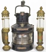 Ships masthead lamp with plaque for the Birmingham Engineering Company Ltd, maximum height 39cm,