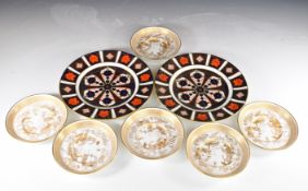 Royal Crown Derby Imari 1128 pattern plates and a Spode coffee set, 15 pieces, tallest 22cm