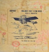 [Early Aviation] Printed paper tissue napkin by The Eclipse Stationary Co., a Souvenir of England’