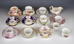 Collection of 19th/20thC decorative tea ware including Coalport, Crown Derby, George Jones