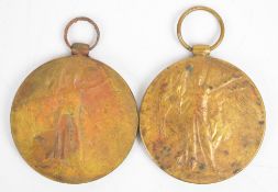 Two British Army WW1 Victory Medals for the Gloucestershire Regiment named to 12144 Pte J.