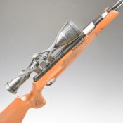 Air Arms TX200 .22 under-lever air rifle with carved semi-pistol grip and forend, adjustable