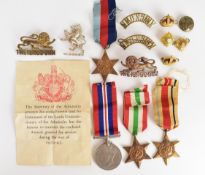 British Army WW2 Group of four medals comprising 1939-1945 Star, Africa Star, Italy Star and War