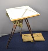 British Army WW2 era Royal Artillery plotter's board and canvas case with broad arrow mark, together