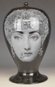 Bitossi limited edition 184/299 covered vase with portrait decoration and 'Tema E Variazioni