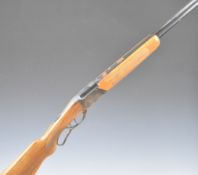 Marocchi .410 underlever-action over and under folding shotgun with chequered grip and forend,